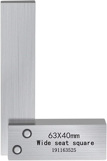 Engineer Square, Machinist Steel Angle Ruler, 90 Degree High Precision Square Tool with Wide Seat, L-Type Testing Measuring Tool for Engineer Student Artist (Size:63×40mm)