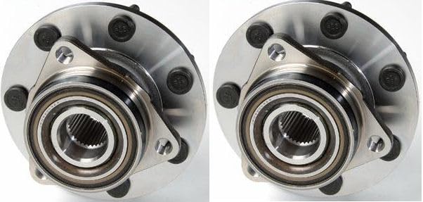 Image of TRQ 2 Piece Front Wheel Bearing & Hub Assembly Set 4WD Compatible with 1997-2003 Ford F-150 2004 F-150 Heritage 1997-1999 F-250 1997 F-250 HD
