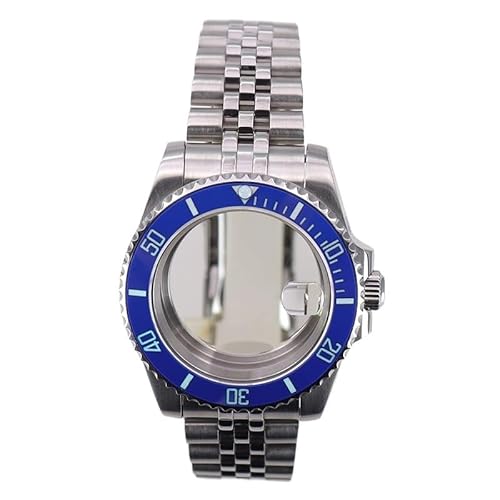 1�� 40mm ���v�P�[�X �K���X 20mm 5�����N�u���X���b�g Nh35 Nh36 Eta2824 Miyota8215 ���[�u�����g 28.5mm �_�C���� �����T�u�x�[��(Blue bezel 1,Eta 2824)