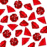 Acrylic Colorful Round Treasure Gemstones for Table Scatter, Vase Fillers, Event, Wedding, Arts & Crafts, Birthday Decorations Favor (36 Pieces) by Super Z Outlet (Red)