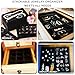 Afnkiom Jewelry Trays,Velvet Stackable Organizer Trays,Drawer Inserts Jewelry Display Case For Rings Stud Necklaces Earring Organizer Tray for Women Girls-8 Pack (Black)