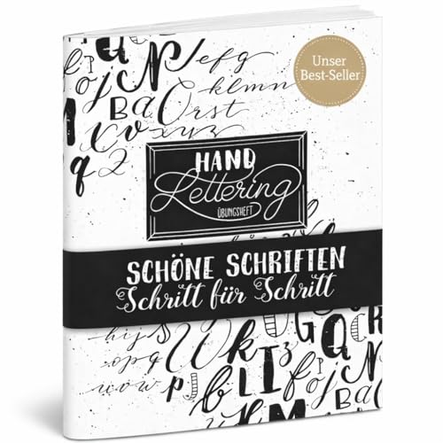 Handlettering &Uuml;bungsheft: Sch&ouml;ne Schriften - Schritt f&uuml;r Schritt (monbijou)