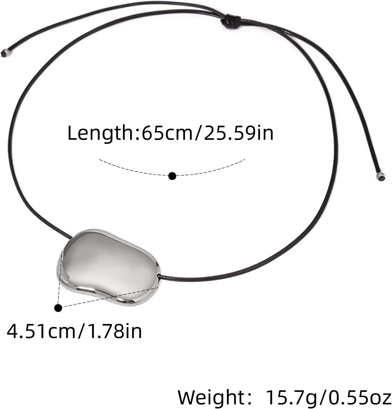 Chunky Gold Statement Necklace for Women Pebble Pendant Necklace Minimalist Bean Necklace Boho Cowboy Necklace Trendy Jewelry Gifts - Image 3