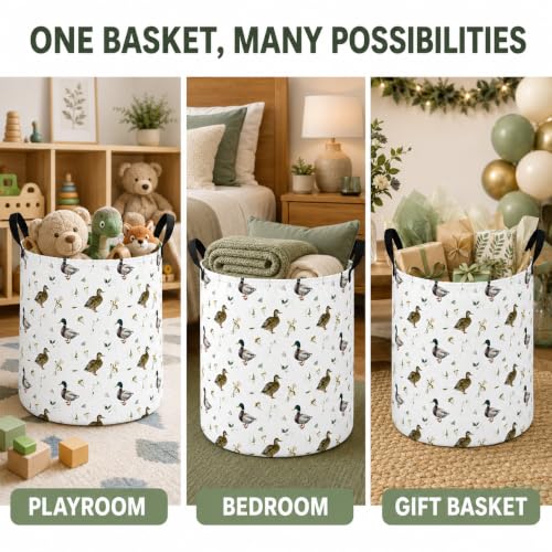 Image of MAIZMZ Kids Hamper Storage Bins Organizer Toy Box Laundry Basket Large Canvas Collapsible Chest for Home /Dorm /Kitchen /Pet /Office /Closet /Shelf /Gift Baskets