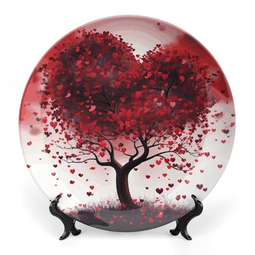 Plato Decorativo Bone China 7 pulgadas Corazón Rojo miniatura 1
