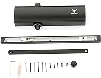 Vista 2 de Series 5000 Automatic Door Closer – Surface Mounted Hydraulic Closer with Hold Open Arm – Adjustable Speed, Easy Install with Template and Video