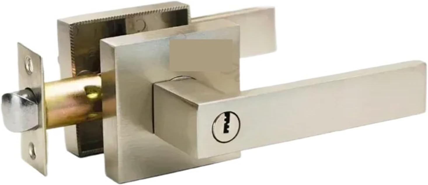 Office Three Bar Single Tongue Room Wooden Door Aluminum Alloy Handle Lock 1Pcs(Pink)