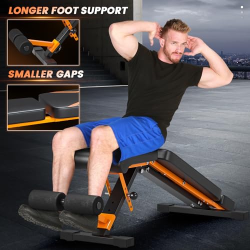 350KG hantelbank klappbar - Bonvork Trainingsbank mit 1,6 MM Verdickter Stahl, Schrägbank für Fitnessstudio zu Hause,hantelbank verstellbar, Flach Rückgang Bankdrücken Bank – Bild 6