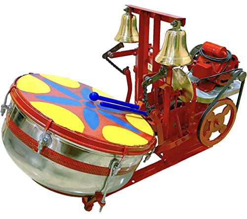 Image of rosepetals Fully automatic electric aarti machine /nagara drum bell Big machine for temples 16 inch drum