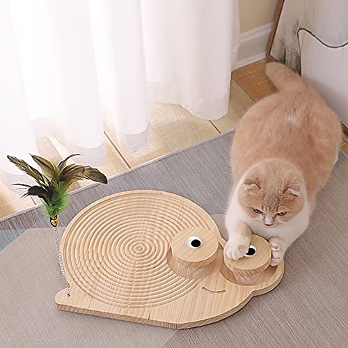 Jouet interactif pour chat en bois massif et design escargot