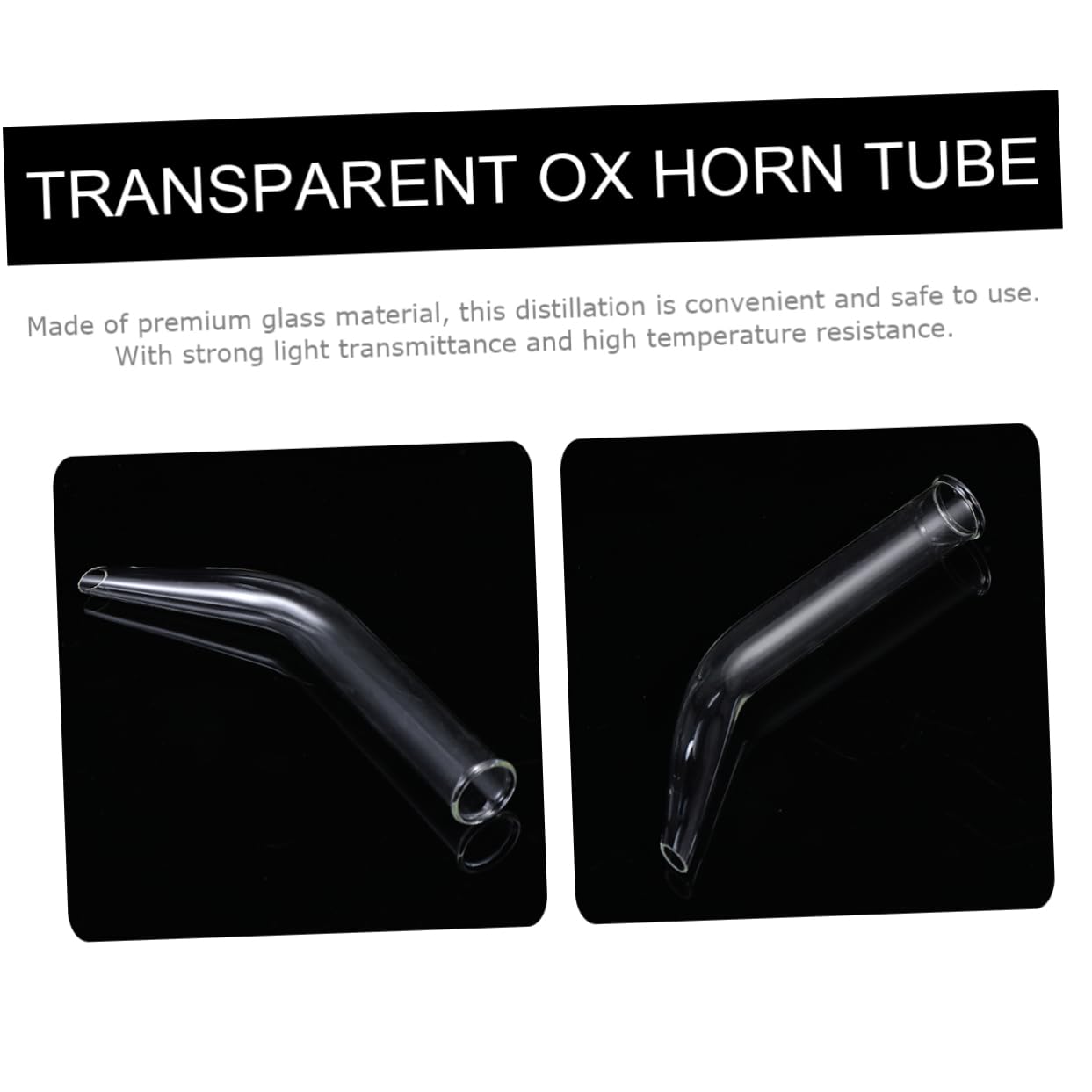 OKUMEYR 5pcs Glass Transparent Horn Tube Distillation Tube Portable Ox Horn Tube Laboratory Teaching Equipment Laboratory Teaching Educational Instrument Transparent Distillation Tube