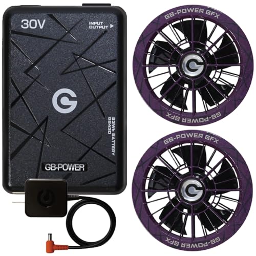 [���M�W���p��] GB430 + GFX �󒲍�ƕ� 30V �o�b�e���[ �t�@���Z�b�g ��e�� �󒲃E�F�A �t�@���t���E�F�A �t�� ��ƒ� ������ �M���Ǒ΍� �����΍� �������[�J�[ GB-POWER (�u���b�N×�p�[�v��)