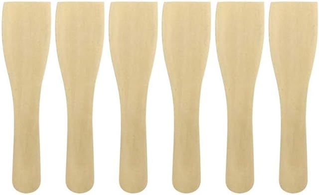 Amoyer 6pcs Restaurant Kitchen Wooden Spatula Small Non-stick Heat Resistant Cooking Shovel Wood Turner Utensils