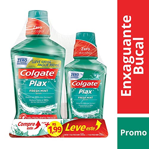 Colgate Enxaguante Bucal Plax Fresh Mint (500 Ml) + Ice Fusion (250 Ml)