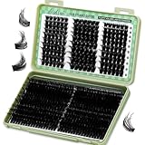 Lash Clusters Wispy Eyelash Clusters Lashes DIY Lash Extension 3D Effect Cluster Eyelash Extensions Volume Cluster Lashes Mix Length False Eyelashes Use At Home(WL+200D Lash Only)