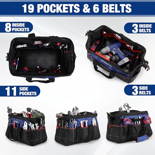 Image of WORKPRO 16-inch Wide Mouth Tool Bag with Water-Proof Molded Base
