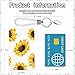 CameCosy ID Badge Holder with Lanyard Chain Keyring, Cute Design ID Name Slide Badge Card Holder for Women Girls Teen Teacher (Sunflowers)