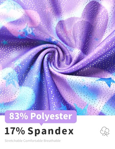 2 pack leotard for girls gymnastics sparkly tumbling unitards with shorts sleeveless one piece biketards