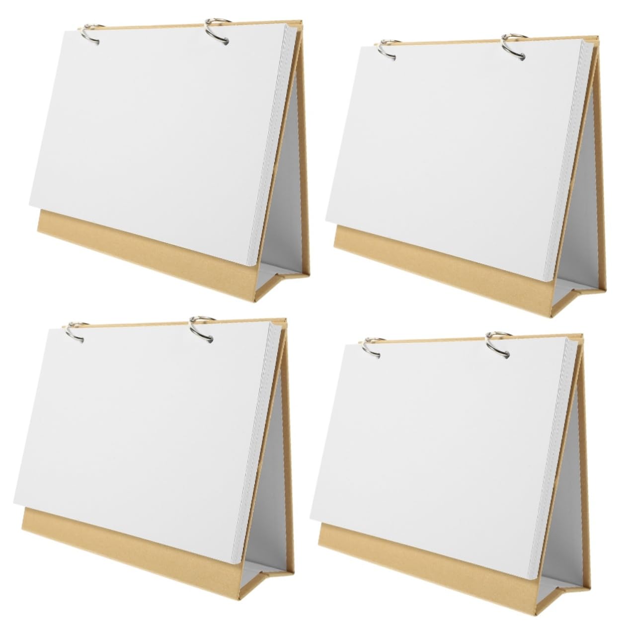 Lurrose 4stücke Handgefertigter Tischkalender Weißkarton Mit Kraftpapier-umschlag Leerer Kalender Für Büro Zuhause Und Schule Individuell Gestaltbar Praktische Desktop-dekoration