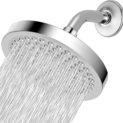 Nuodan High Pressure Rain Shower Head with Arm - High Flow Rainfall Showerhead - Luxury Modern Look - Pressure Boosting (6