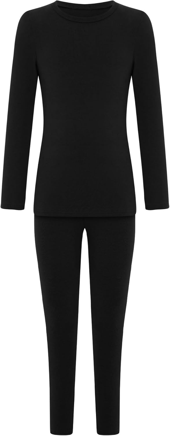 Linjinx Kids Thermal Underwear Set Girls Boys Long Sleeve Undershirts Base Layers Shirts Tops and Leggings Pants Set