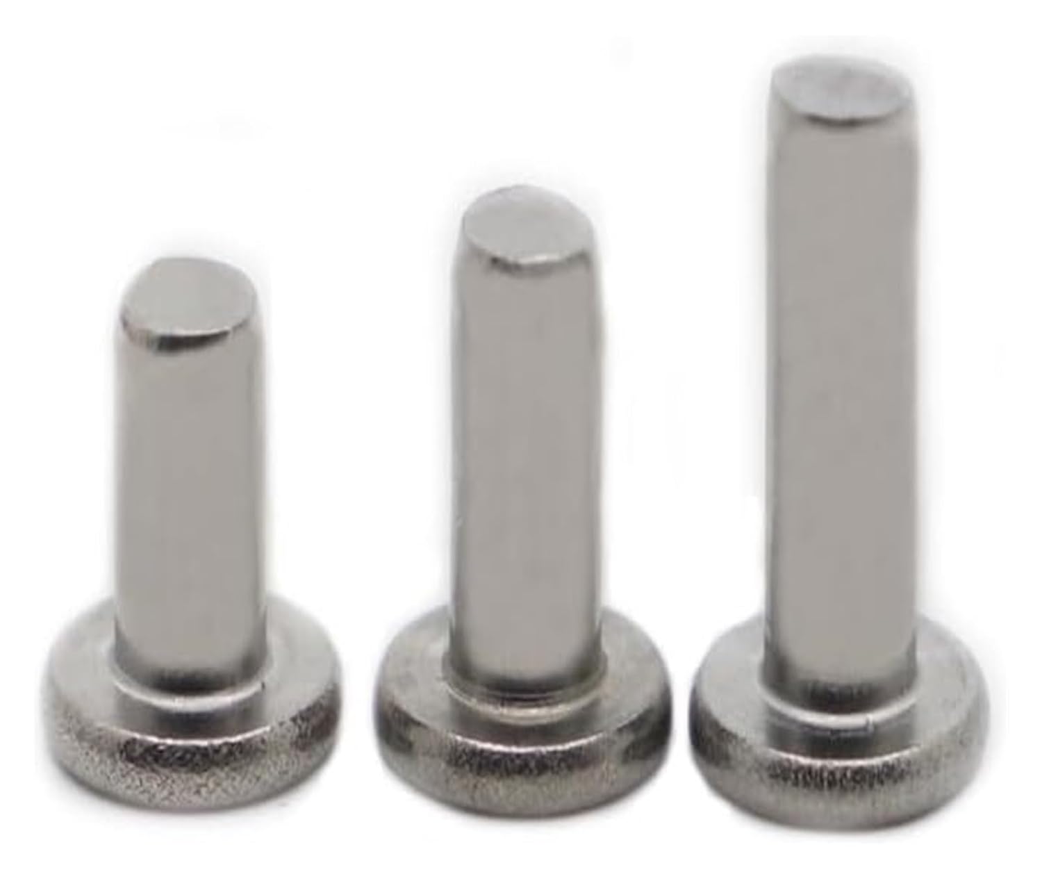 Round Head Bolts, Flat Head Aluminum Rivets5/10/20/50pcs M2 M2.5 M3 M4 M5 M6 GB109 Flat Round Head Solid Rivet Self Plugging Knock-on Rivet Nail Bolts 304 Stainless Steel(M2.5 50pcs,10mm)