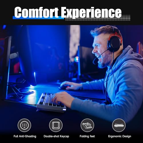 KEMOVE Teclado mecânico para jogos K98SE, teclado programável retroiluminado por LED de 98 teclas, t