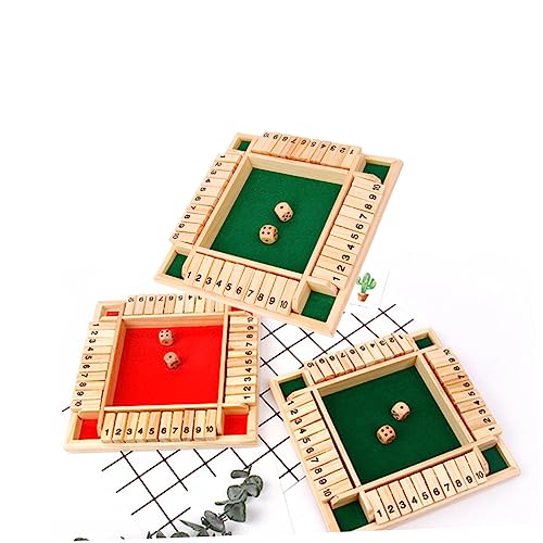 Toddmomy 1 Set Wooden Drinking Game Props Interactive Ktv Bar Party Game Board with Non Slip Base Includes Dice Digital Flop for All Ages Green Design