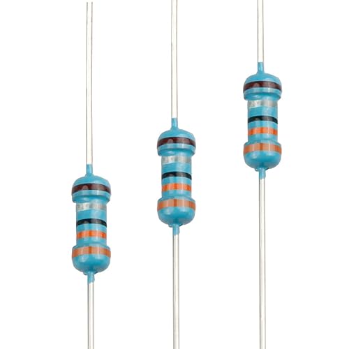 Miniatura 33 de 100pcs 2.2K ohm Resistor 1/4w (0.25 W) Resistencia fija de película metálica de tolerancia ±1%, múltiples valores de resistencia opcional
