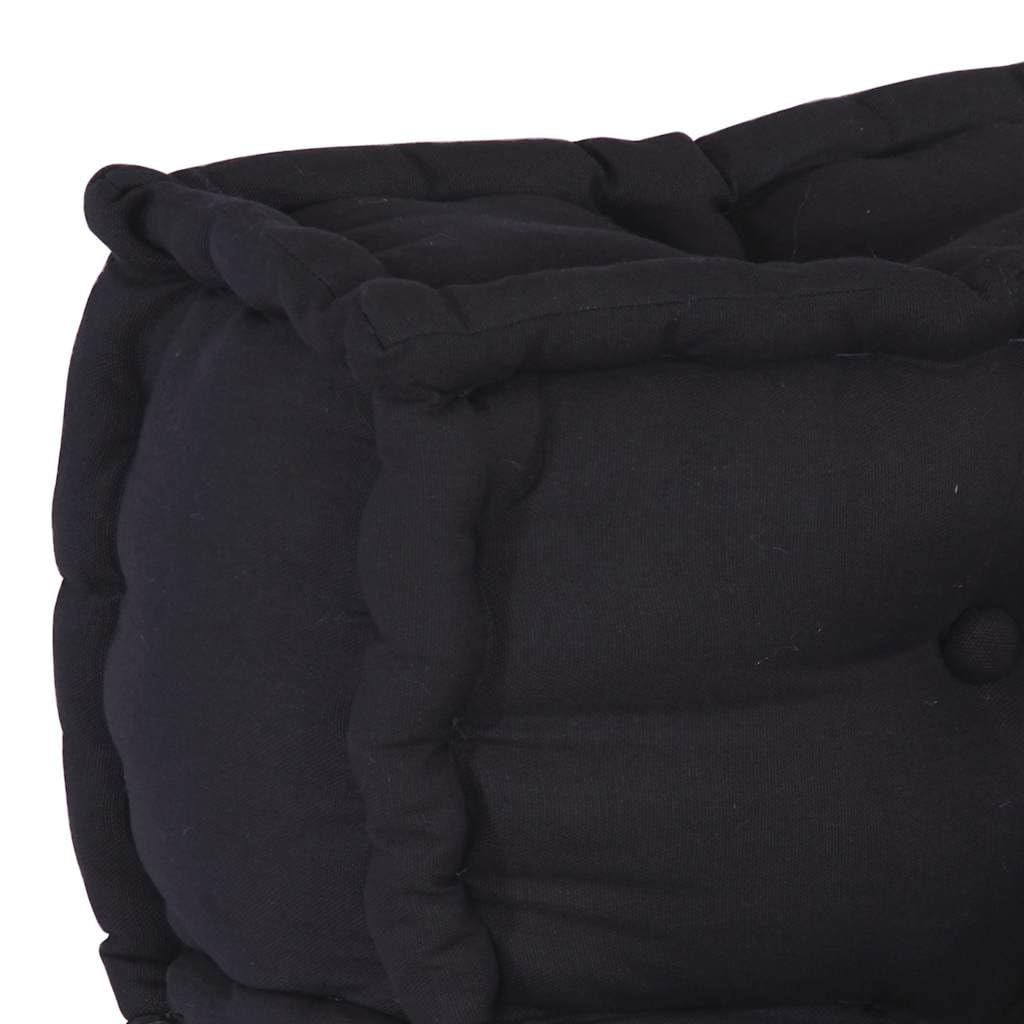 Sofá modular de 2 plazas, antracita, 140 x 70 x 36 cm, de algodón | Sofá de suelo flexible con relleno de espuma suave y funda de algodón para sala de estar, porche o rincón de juegos.