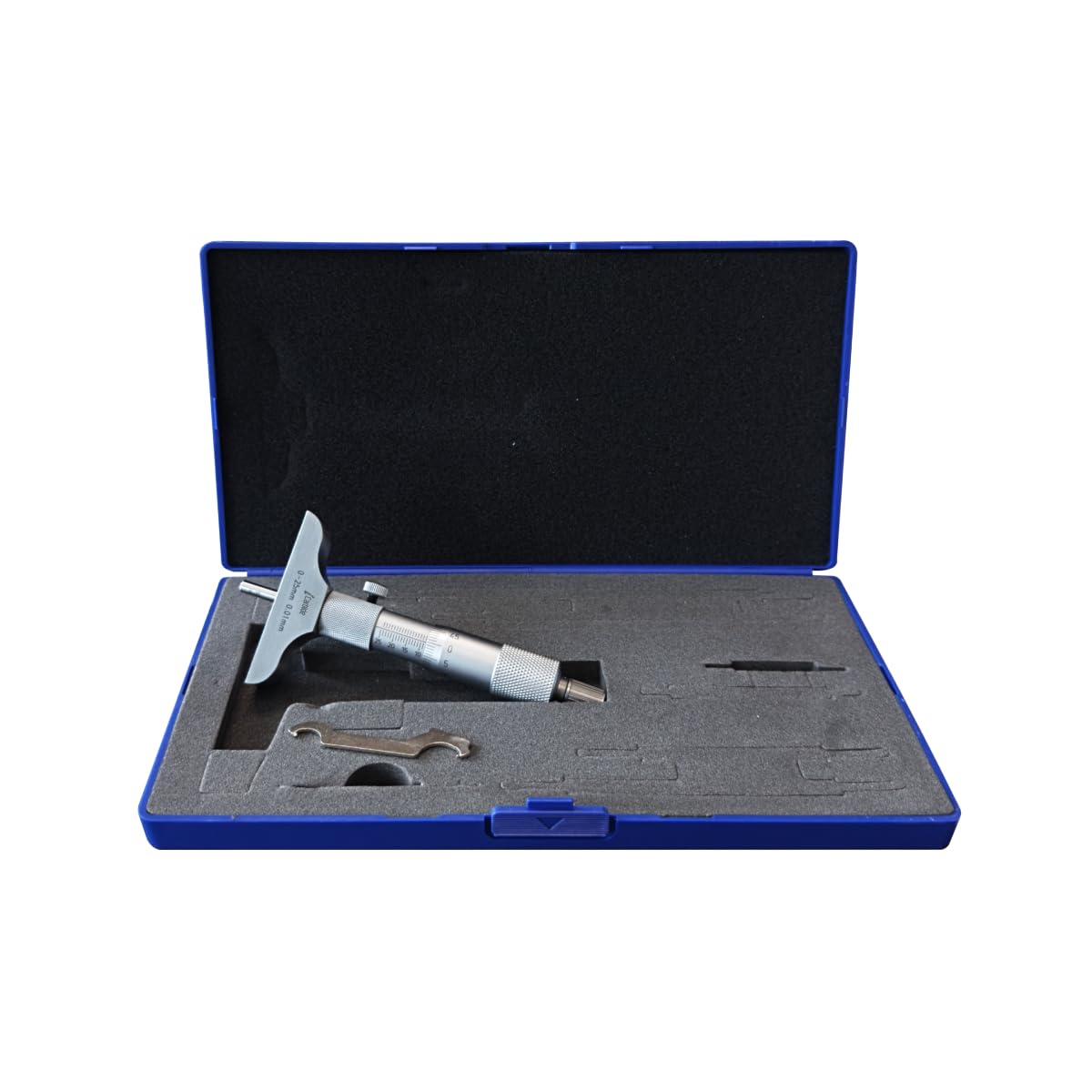Vernier Depth Gauge Micrometer Type, 0-25mm Range, 0.01mm Graduation, +/-0.003mm Accuracy