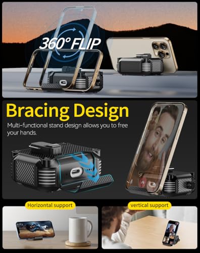 Image of Pohgelan for AirPods Pro 3 Case with Safety Lock-Black | Carbon Fiber Texture Cover,Magnetic Automatic Lock with Cleaning Kit&Keychain,Compatible with Magsafe