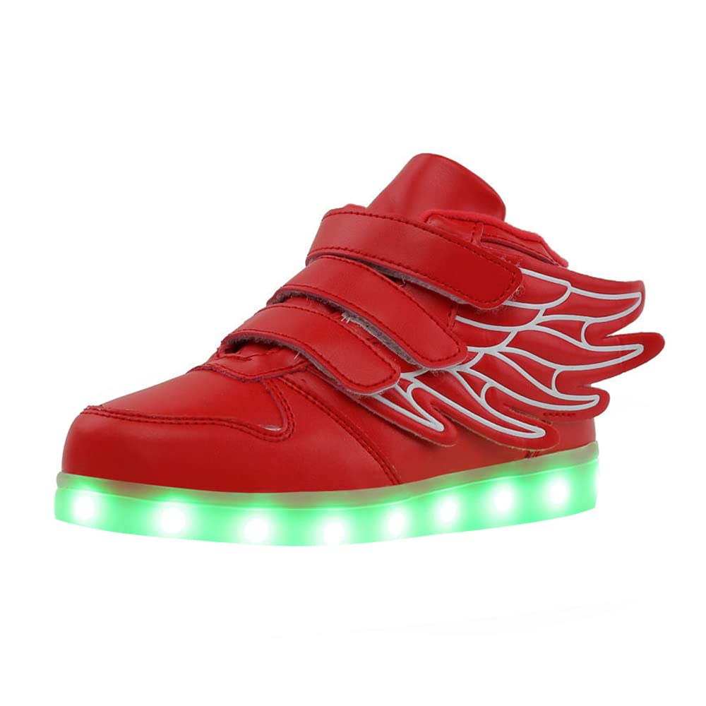 Hopscotch Boys and Girls Microfiber Leather Wings High Top USB Rechargeable LED Sneakers in Red Color, UK:10 (CP7-2237774) (B08CCB5NMT) Amazon Price History, Amazon Price Tracker