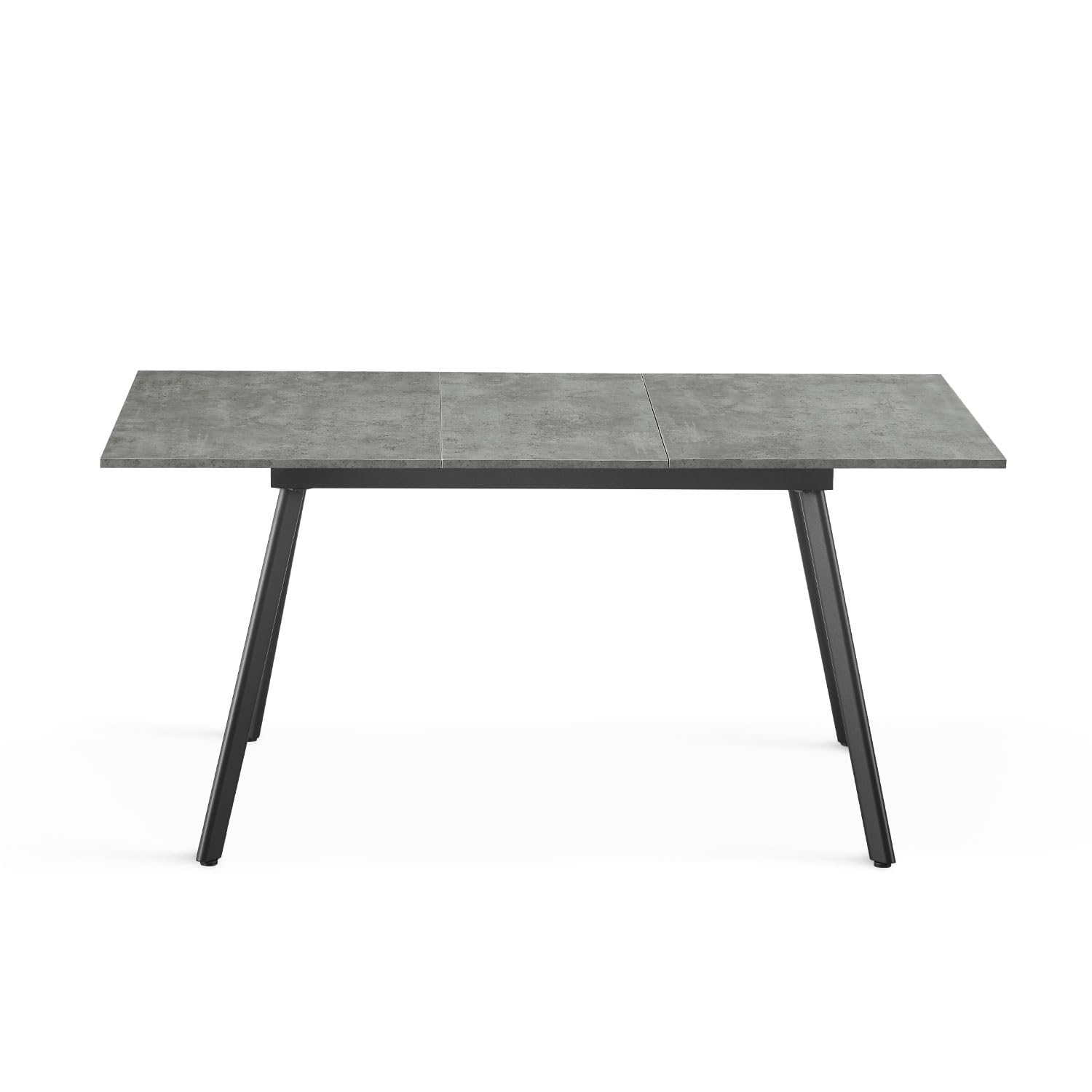 B&D home Esstisch MARA, ausziehbar 120-160x80 cm 4-6 Personen Küchentisch Holztisch mit Metallgestell für Esszimmer, Küche, skandinavisch modern Design, Beton Optik, 11201-FS-BETO