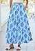 BTFBM Long Skirts for Women Summer 2026 Elastic High Waist Flowy A Line Casual Boho Tiered Floral Maxi Skirt Pockets(Light Blue Blue Flower, Large)