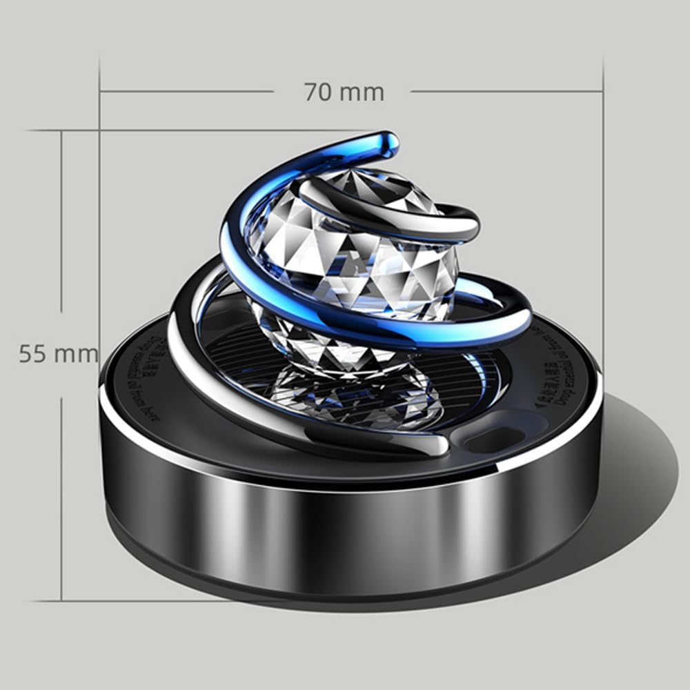 GoolRC Car Air Fresheners - Solar Rotating Car Aromatherapy Diffuser with Crystal Ball Interior Decoration