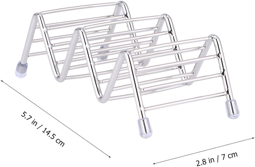Stainless Steel Taco Rack, 2 Grid Stand for Burritos and Pancakes