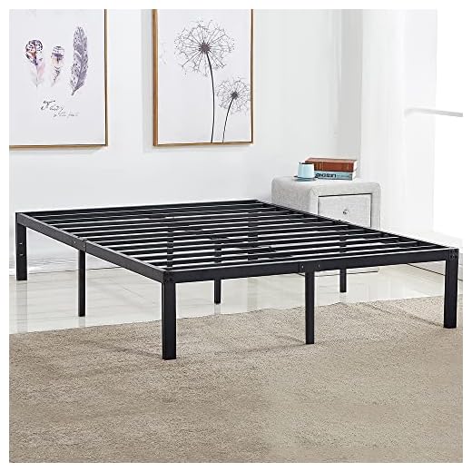 VECELO 14" Queen Metal Platform Bed Frame,Heavy Duty Steel Slat/Easy Assembly Mattress Foundation/No Box Spring Needed