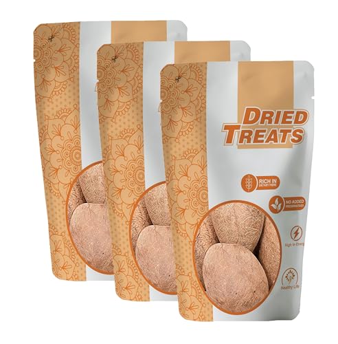 Image of Dried Treats Gola (Dry Coconut) 750 Grams (250 Grams X 3) Gola For Pooja, Prasad & Bhog | Best for Indian traditional Sweets Like Laddo, Halwa, Kheer, Barfi & More | Best Choice Of Every Indian Mother.