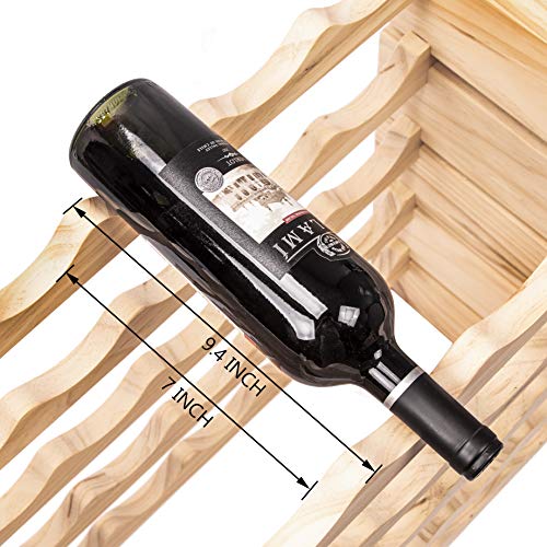 Beyond Your Thoughts Wine Rack Pine Wood 36 Bottle Capacity Stackable Storage Stand Display Shelves, Wobble-Free, Thicker Wood, (36 Bottle Capacity, 6 Rows X 6) #TOP4