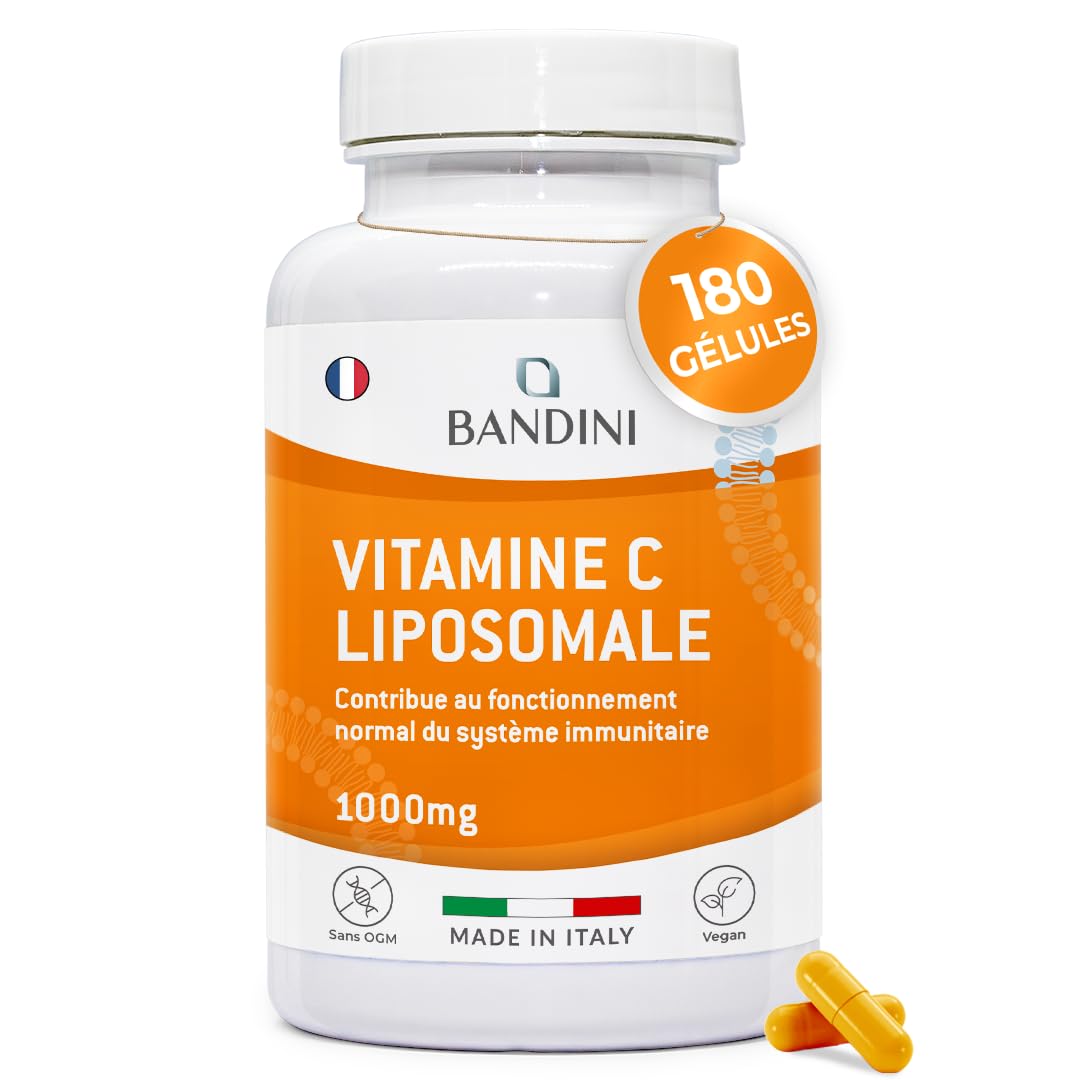 Vitamine C Liposomale Bandini® 1000mg - 180 Gélules Vegan (3 Mois) - Soutien Immunitaire