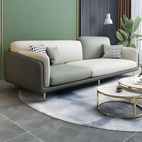 Image of Velvet Contemperory Sofa with Cushion Chaise Lounge Sectional Sofa Perfect for Living Room & Bedroom Guests Home & Office (Velvet Grey & Cream, 5 Seater)