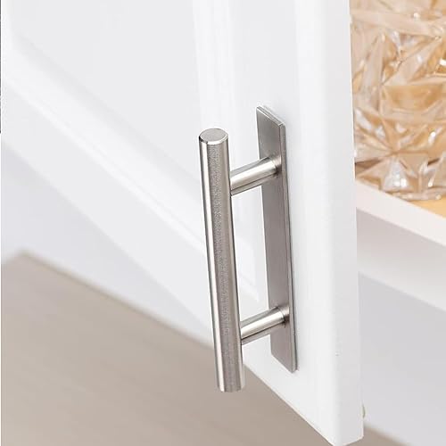 Miniatura 4 de DBTHTSK Paquete de 10 manijas autoadhesivas de plástico ABS para armario, cajón de gabinete instantáneo (plateado)