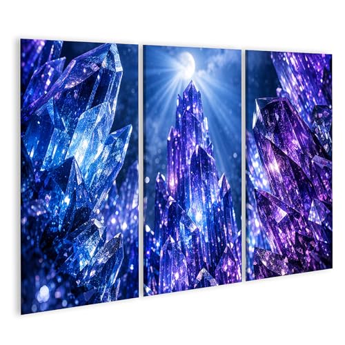 Tableau sur toile forêt de cristal triptyque décoration murale moderne