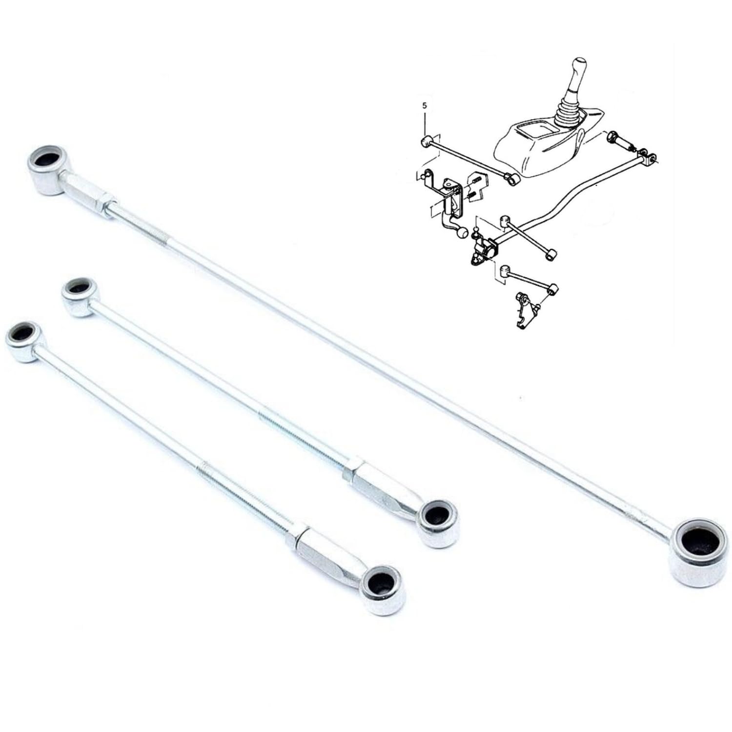 Lot 3 biellettes tringleries boîte vitesse compatible pour Peugeot 106, Citroën Saxo et AX motorisation 1.0 à 1.6 8V/16V - OEM 2452F6, 2452.F6
