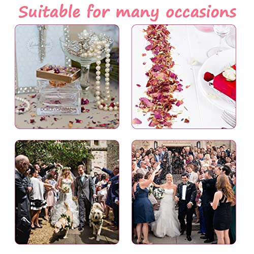 FINEVERNEK 1 Liter Natürliches Hochzeitskonfetti, Biologisch Abbaubare Getrocknete Blütenblätter, Rosenblüten Konfetti, Blüten Hochzeit Werfen Blumenkonffetti für Hochzeiten, Hochzeitsparty Dekoration