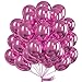 PartyWoo Metallic Magenta Balloons, 50 pcs 12 Inch Magenta Metallic Balloons, Magenta Balloons for Balloon Garland Arch as Party Decorations, Birthday Decorations, Baby Shower Decorations, Pink-G114