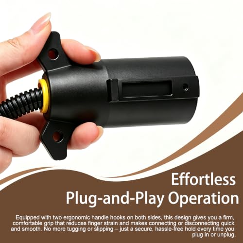 Image of 7 Pin to 5 Pin Trailer Adapter 7 Way Blade to 5 Way Flat Trailer Plug, RV Blade 7 Way to 5 Pin Flat Trailer Light Wiring Connector with Dust Cover for RV Truck