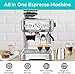 CASABREWS Espresso Machine With Grinder, Professional Espresso Maker With Milk Frother Steam Wand, Barista Latte Machine With Removable Water Tank for Cappuccinos or Macchiatos, Gift for Mom Dad