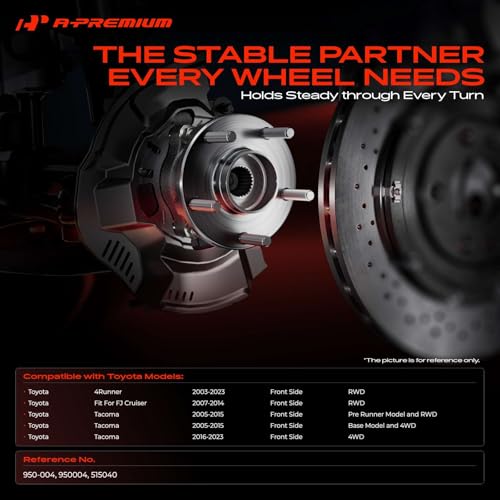 Image of A-Premium 2 x Front Wheel Bearing and Hub Assembly with 6-Lug